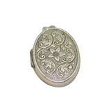 Sterling Silver Four Aperture Floral Locket Charm Pendant Vintage c1970s