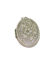Sterling Silver Four Aperture Floral Locket Charm Pendant Vintage c1970s