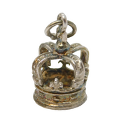 Sterling Silver Royal Crown Charm Pendant Vintage c1970