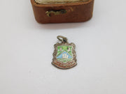 Sterling Silver & Enamel Sheringham Travel Shield Charm Pendant Vintage c1970