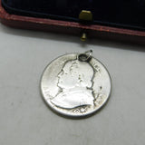 Vatican City Pius IX 1 Lira Coin Charm Pendant .835 Silver Antique 1866