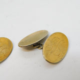 20th Century 9ct Gold on Sterling Silver Monogram Cufflinks Antique c1920s