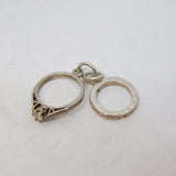 Sterling Silver Wedding & Engagement Ring Charm Pendant Vintage c1970
