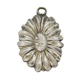 German Flower Form Christening Fob Pendant w. Inscription Antique 1927