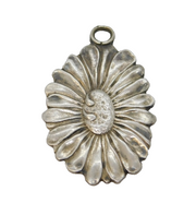 German Flower Form Christening Fob Pendant w. Inscription Antique 1927