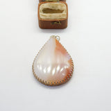Sterling Silver Mounted Large Agate Drop Pendant Vintage c1970