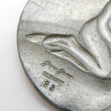 Georg Jensen Mid-Century Large Pewter Mermaid Pendant Necklace No. 93
