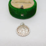 Sterling Silver St Christopher Patron of Travel Charm Pendant Vintage c1970
