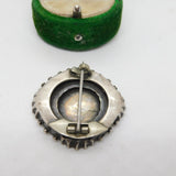 Victorian Sterling Silver Aesthetic Floral Sweetheart Brooch Antique c1880