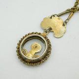18th Century Spanish Colonial Silver Gilt Reliquary Floral Necklace Antique