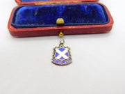 Sterling Silver and Enamel Scotland Travel Shield Charm Pendant Vintage c1970