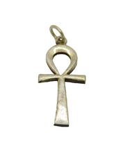 Sterling Silver Egyptian Ankh Heiroglyphic Symbol Pendant Vintage c1970s
