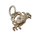 Sterling Silver Cancer the Crab Charm Pendant Vintage c1970