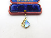 Silver Gilt and Abalone Shell Charm Pendant Vintage c1970
