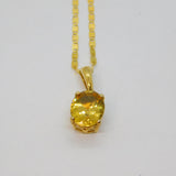 Gold On Sterling Silver Faceted Citrine Flat Anchor Chain Necklace Modern c2000
