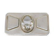 Strode College Sterling Silver Rock Crystal Arts & Crafts Brooch Vintage 1982