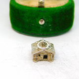 Silver .800 Scandinavian Style Log Cabin Charm Pendant Vintage c1970