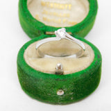 Sterling Silver CZ Solitaire Ring Vintage c1970 Size M 1/2