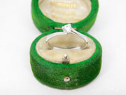 Sterling Silver CZ Solitaire Ring Vintage c1970 Size M 1/2
