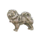 20th Century Cast Sterling Silver Chow Chow Dog Brooch Pin Vintage c1950s