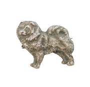 20th Century Cast Sterling Silver Chow Chow Dog Brooch Pin Vintage c1950s