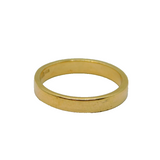 Gold On Sterling Silver Minimalist Wedding Band Ring Modern c2000 Size L