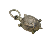 Sterling Silver Turtle Charm Pendant Vintage c1970