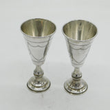 Art Deco Pair of Sterling Silver Kiddush Cups Antique 1912 Birmingham
