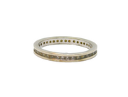 Sterling Silver Channel Set CZ Full Eternity Band Ring Contemporary c1990 Size Q
