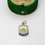 Sterling Silver Wales Dragon Shield Souvenier Charm Pendant Vintage c1970