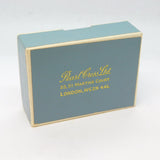 Blue Card Jewellery Box 'Pearl Cross Ltd, London' Antique c1930 Art Deco