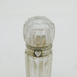 19th Century French Sterling Silver & Cut Glass Scent Bottle Antique c1840s