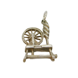 Sterling Silver Spinning Wheel Charm Pendant Vintage c1970s