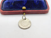 Sterling Silver Queen Victorian Two Annas Indian Coin Charm Pendant Antique 1841