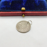 Sterling Silver King George V Lucky Threepence Charm Pendant Antique 1935
