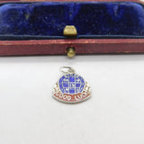 Sterling Silver  and Enamel Good Luck Charm Pendant Vintage c1970