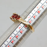 Sterling Silver 5 Graduating Oval Garnet Dress Ring Vintage c1970 Size O 1/2