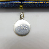 Sterling Silver 'Chic' Circular Charm Pendant Vintage c1970