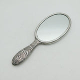 19th Century Japanese Sterling Silver Bamboo Pattern Hand Mirror Antique