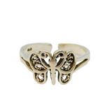 Sterling Silver Butterfly Toe Ring Vintage c1970 Size G