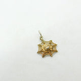 Sterling Silver Gilt Spider's Web Charm Vintage c1970
