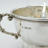 A.E Jones Arts & Crafts Sterling Silver King Pattern Planished Sugar Bowl