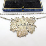 Georgian Sterling Silver Vine Leaf Claret Decanter Label 1825 Birmingham Antique