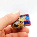 Victorian Natural Nut Pendant Talisman With Ribbon Antique c1880 Possible Flask?