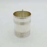 George III Sterling Silver Lined Pattern Christening Mug Antique 1795 London