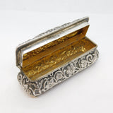 Edwardian Sterling Silver Bird & Folate Pattern Jewellery Box Antique Birmingham