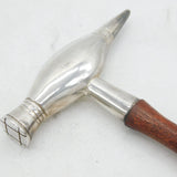 Silver Plated & Wooden Handled Novelty Cocktail Ice Hammer Vintage c1990s