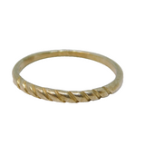 Sterling Silver Patterned Narrow Band Stacking Ring Vintage c1970 Size P 1/2
