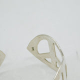 Sterling Silver Graduated Peace Sign Cuff Bangle Bracelet Vintage c1980