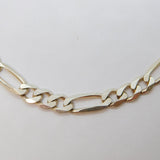 Sterling Silver Essential Chunky Figaro Chain Necklace Vintage c1980 51cm Length